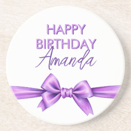 水カラーパープルボウコケットスウィート16誕生日 コースター