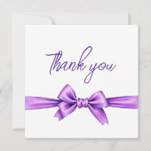 水カラーパープルボウコケットスウィート16誕生日 サンキューカード (正面)