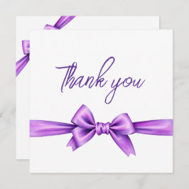 水カラーパープルボウコケットスウィート16誕生日 サンキューカード