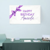 水カラーパープルボウコケットスウィート16誕生日 横断幕 (トレードショー)