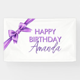 水カラーパープルボウコケットスウィート16誕生日 横断幕