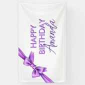 水カラーパープルボウコケットスウィート16誕生日 横断幕 (縦)