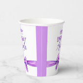 水カラーパープルボウコケットスウィート16誕生日 紙コップ (右)