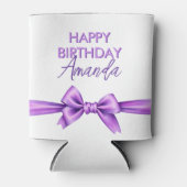 水カラーパープルボウコケットスウィート16誕生日 缶クーラー (正面)