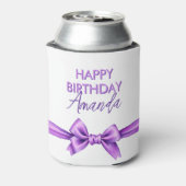 水カラーパープルボウコケットスウィート16誕生日 缶クーラー (缶裏面)