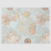 水カラービーチコーラルスターフィッシュシーシェルアクア 薄葉紙 (正面)