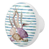 水カラービーチシェルコーラルバケーションハウス セラミックノブ (右)