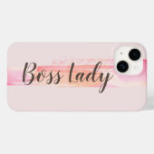 水カラーピンクピーチストロ絵を描ークボスレディ Case-Mate iPhoneケース (裏面 (横))