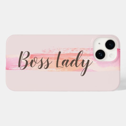 水カラーピンクピーチストロ絵を描ークボスレディ Case-Mate iPhoneケース (裏面 (横))