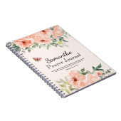 水カラーピーチバラ祈りの言葉ジャーナル ノートブック (右側)