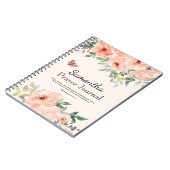 水カラーピーチバラ祈りの言葉ジャーナル ノートブック (左側)