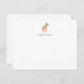 水カラーピーチパーソナライズされたフラットノートカード ノートカード (正面/裏面)