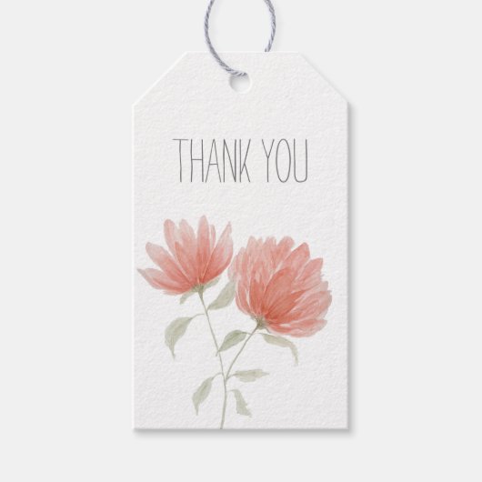 水カラーピーチフローラギフトラベル ギフトタグ (正面)