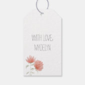 水カラーピーチフローラギフトラベル ギフトタグ (裏面)