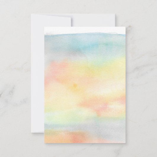 水カラーファミリーツリーバプテスマ《キリスト教》洗礼式や命名式RSVP 出欠カード (裏面)