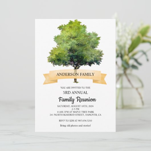 水カラーファミリーツリーファミリー懇親会招待状 シーズンカード (スタンド正面)