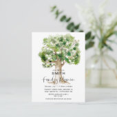 水カラーファミリーツリーファミリー懇親会QR招待状 インビテーションポストカード (スタンド正面)