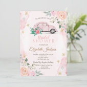 水カラーフラワーズスノーフレークスカーブライダルシャワー 招待状 (スタンド正面)