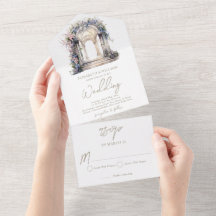 水カラーフローラアーチウェディングRsvp