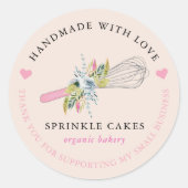 水カラーフローラウィスクベーカリーサンキュー ラウンドシール (正面)