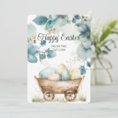 水カラーフローラエッグブーケハッピーイースター シーズンカード (スタンド正面)