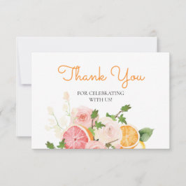 水カラーフローラオレンジ柑橘系テーマサンキュー カード