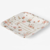 水カラーフローラカウボーイブーツブライダルシャワー ペーパープレート (傾斜あり)