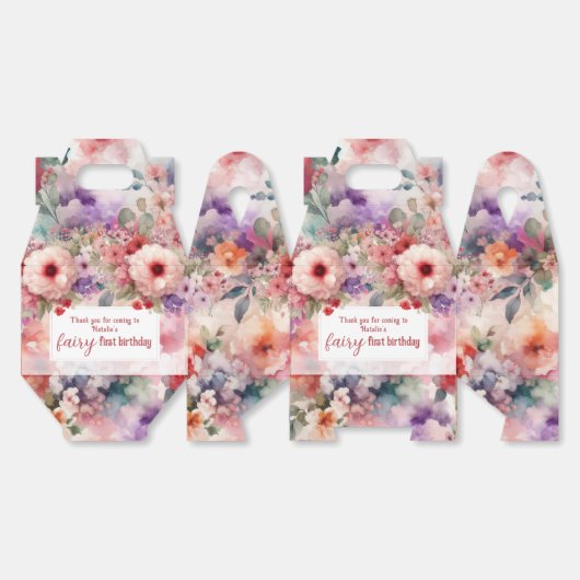 水カラーフローラガーデンフェアリーファースト誕生日 フェイバーボックス (見開き)