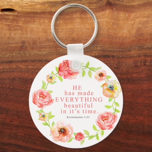 水カラーフローラクレシアテス聖なる書物、 経典キーチェーン キーホルダー (正面)