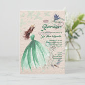 水カラーフローラグリーントーンキンセアニラ 招待状 (スタンド正面)