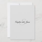 水カラーフローラコーラルピーチグレーグレイ結婚ズ 招待状 (裏面)