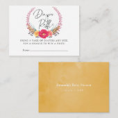 水カラーフローラサファリベイビーシャワーおむつラッフル エンクロージャーカード (正面/裏面)