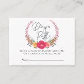 水カラーフローラサファリベイビーシャワーおむつラッフル エンクロージャーカード (正面)