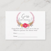 水カラーフローラサファリベイビーシャワーキャンディーゲーム エンクロージャーカード (正面)