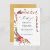 水カラーフローラサファリベイビーシャワー サンキューカード (正面/裏面)