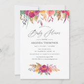 水カラーフローラサファリベイビーシャワー 招待状 (正面)