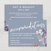 水カラーフローラダスティブルー結婚ズアコモデーション エンクロージャーカード (正面/裏面)