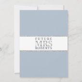 水カラーフローラダスティーブルーバラブライダルシャワー 招待状 (裏面)