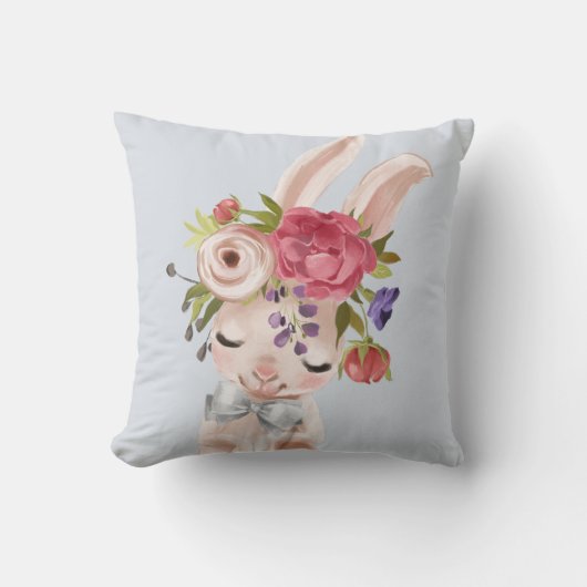 水カラーフローラバニーラビット |イースター クッション (正面)