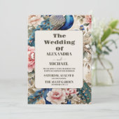 水カラーフローラピーコックチノアイ結婚ズリー 招待状 (スタンド正面)