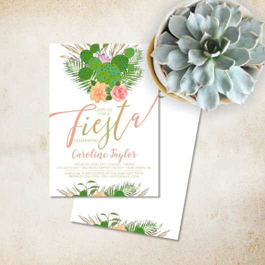 水カラーフローラフェスタベビーシャワー招待状 招待状