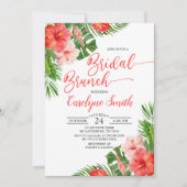 水カラーフローラフレームトロピカルブライダルブランチ 招待状 (正面)