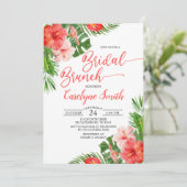 水カラーフローラフレームトロピカルブライダルブランチ 招待状 (スタンド正面)