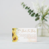 水カラーフローラブックリクエストのベビーシャワー エンクロージャーカード (スタンド正面)