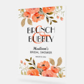 水カラーフローラブランチ&バブリーブライダルシャワー アクリルサイン (傾斜)