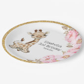 水カラーフローラベビーキラフ牡丹誕生日パペ ペーパープレート (アングル)