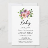 水カラーフローラベビー開花ベビーシャワー 招待状 (正面)