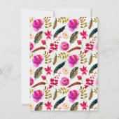 水カラーフローラボホシックリハーサルディナー 招待状 (裏面)