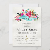 水カラーフローラボホシックリハーサルディナー 招待状 (正面)