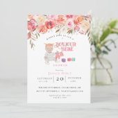 水カラーフローラボンジュールガールベビー2 招待状 (スタンド正面)